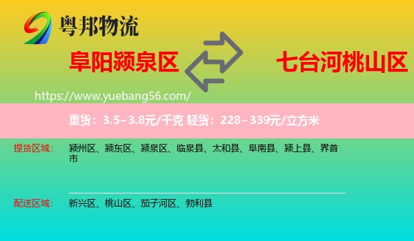 潁泉區(qū)到桃山區(qū)物流