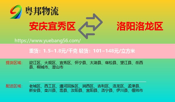 宜秀區(qū)到洛龍區(qū)物流