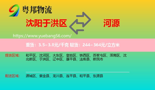 于洪區(qū)到河源物流
