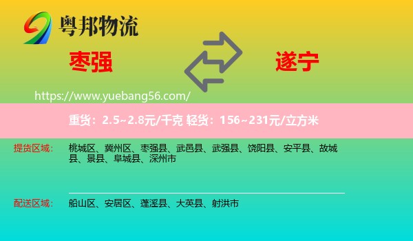 棗強縣到遂寧物流