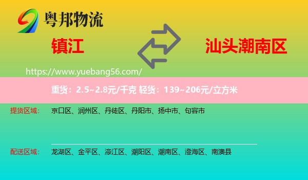 鎮(zhèn)江到潮南區(qū)物流