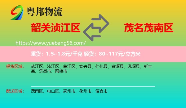 湞江區(qū)到茂南區(qū)物流