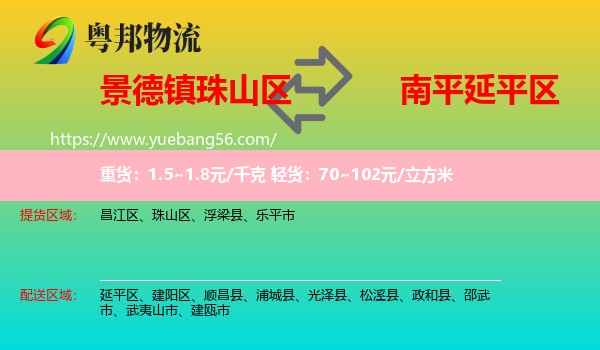 珠山區(qū)到延平區(qū)物流